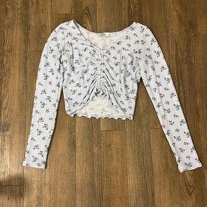 Hollister Blue Floral Long Sleeve Top